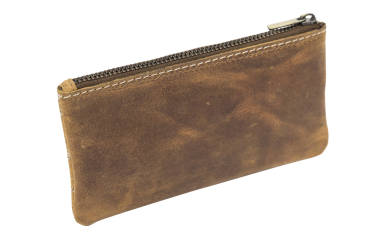 Schlüsseltasche extra groß mit 2 Ringen und Geschenkbox LEAS in Echt-Leder, cognac - LEAS Vintage-Collection 15x8x1cm (BxHxT)